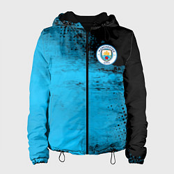 Куртка с капюшоном женская Manchester City голубая форма, цвет: 3D-черный