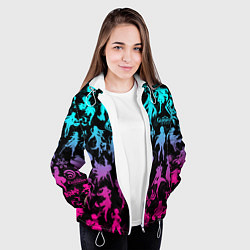 Куртка с капюшоном женская ГЕНШИН ИМПАКТ НЕОН ПЕРСОНАЖИ ИГРЫ GENSHIN IM ACT L, цвет: 3D-белый — фото 2