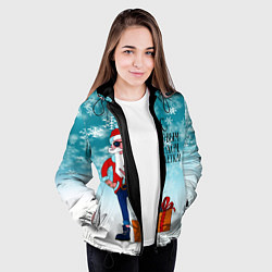 Куртка с капюшоном женская Hipster Santa 2022, цвет: 3D-черный — фото 2
