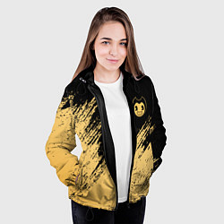 Куртка с капюшоном женская Bendy and the ink machine - Вектор, цвет: 3D-черный — фото 2