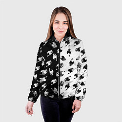 Куртка с капюшоном женская FAIRY TAIL BLACK WHITE ХВОСТ ФЕИ СИМВОЛЫ ЧЁРНО БЕЛ, цвет: 3D-черный — фото 2