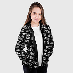 Куртка с капюшоном женская MANESKIN LOGO WHITE PATTERN, цвет: 3D-черный — фото 2