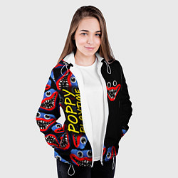 Куртка с капюшоном женская Poppy Playtime Страх настигнет, цвет: 3D-белый — фото 2