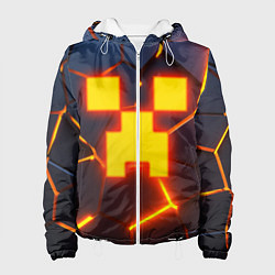 Куртка с капюшоном женская ОГНЕННЫЙ КРИПЕР 3D ПЛИТЫ FIRE CREEPER, цвет: 3D-белый
