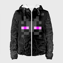 Куртка с капюшоном женская ЭНДЕРМЕН МАЙНКРАФТ MINECRAFT, цвет: 3D-белый