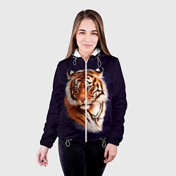 Куртка с капюшоном женская Грозный Тигр Символ 2022 Года Tiger Beast, цвет: 3D-белый — фото 2