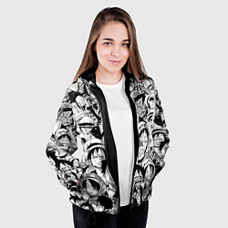 Куртка с капюшоном женская МАНКИ Д ЛУФФИ ЧЁРНО БЕЛЫЙ, цвет: 3D-черный — фото 2