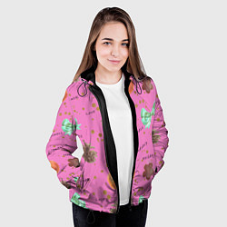 Куртка с капюшоном женская Праздничный принт Подарки, праздник, счастье, любо, цвет: 3D-черный — фото 2