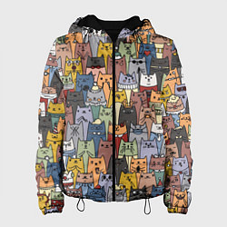 Куртка с капюшоном женская The Коты, цвет: 3D-черный