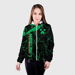 Куртка с капюшоном женская Minecraft нуб, цвет: 3D-белый — фото 2