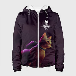 Куртка с капюшоном женская Stray: Wandering Cat, цвет: 3D-белый