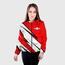 Куртка с капюшоном женская CHEVROLET Узор Логотип, цвет: 3D-черный — фото 2