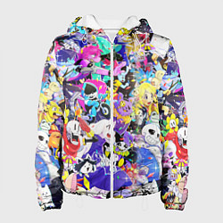 Куртка с капюшоном женская UNDERTALE PATTERN HEROES, ВСЕ ГЕРОИ ИГРЫ, цвет: 3D-белый