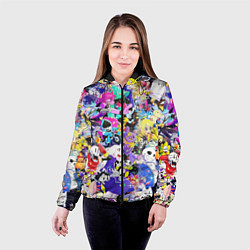 Куртка с капюшоном женская UNDERTALE PATTERN HEROES, ВСЕ ГЕРОИ ИГРЫ, цвет: 3D-черный — фото 2