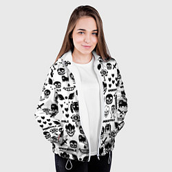Куртка с капюшоном женская UNDERTALE WHITE PATTERN, цвет: 3D-белый — фото 2