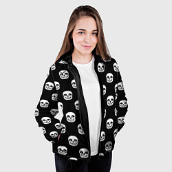 Куртка с капюшоном женская UNDERTALE SANS SKULL FACE PATTERN УЗОР, цвет: 3D-черный — фото 2