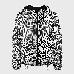 Куртка с капюшоном женская Стиль QR код, цвет: 3D-черный