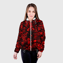 Куртка с капюшоном женская DOTA 2 HEROES RED PATTERN ДОТА 2, цвет: 3D-белый — фото 2