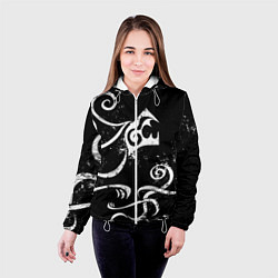 Куртка с капюшоном женская ТАТУИРОВКА ДРАКЕНА WHITE AND BLACK, цвет: 3D-белый — фото 2