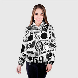 Куртка с капюшоном женская 6IX9INE - Pattern, цвет: 3D-белый — фото 2