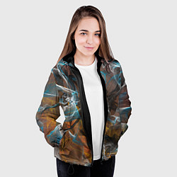 Куртка с капюшоном женская Коллекция Get inspired! Абстракция F5-fl-139-158-4, цвет: 3D-черный — фото 2