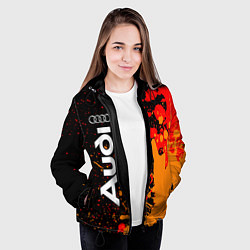 Куртка с капюшоном женская АУДИ - Краски По вертикали, цвет: 3D-черный — фото 2