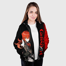 Куртка с капюшоном женская ДИЛЮК DILUC ГЕНШИН ИМПАКТ, цвет: 3D-черный — фото 2