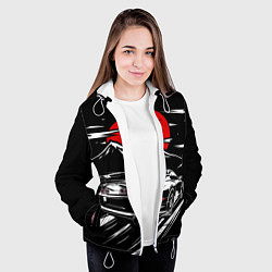 Куртка с капюшоном женская TOYOTA SUPRA Под Луной, цвет: 3D-белый — фото 2