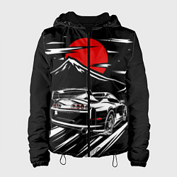 Куртка с капюшоном женская TOYOTA SUPRA Под Луной, цвет: 3D-черный