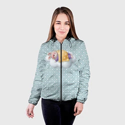 Куртка с капюшоном женская Спящий кролик, цвет: 3D-черный — фото 2