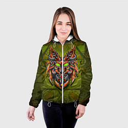 Куртка с капюшоном женская Кибер-лис, цвет: 3D-белый — фото 2