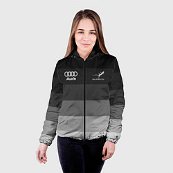 Куртка с капюшоном женская Audi, Ауди Серый градиент, цвет: 3D-черный — фото 2
