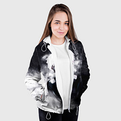 Куртка с капюшоном женская Токийский Гуль в Дыму Tokyo Ghoul Smoke, цвет: 3D-белый — фото 2