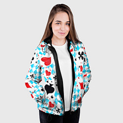 Куртка с капюшоном женская Карты в воздухе, цвет: 3D-черный — фото 2