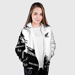 Куртка с капюшоном женская Honda sport pattern, цвет: 3D-белый — фото 2