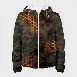 Куртка с капюшоном женская СТАЛЬНОЙ КАМУФЛЯЖ 3Д БРОНЯ СВЕЧЕНИЕ, цвет: 3D-белый