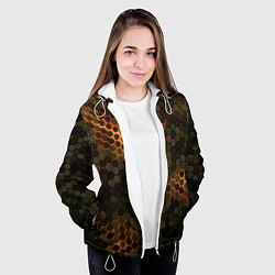 Куртка с капюшоном женская СТАЛЬНОЙ КАМУФЛЯЖ 3Д БРОНЯ СВЕЧЕНИЕ, цвет: 3D-белый — фото 2