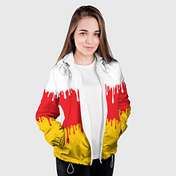 Куртка с капюшоном женская Северная Осетия Алания потёки, цвет: 3D-белый — фото 2