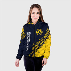 Куртка с капюшоном женская VOLKSWAGEN RACING - Следы Шин, цвет: 3D-черный — фото 2