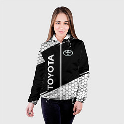 Куртка с капюшоном женская Toyota Sport соты, цвет: 3D-белый — фото 2