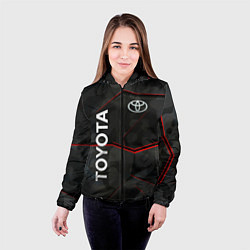 Куртка с капюшоном женская Toyota sport auto, цвет: 3D-черный — фото 2