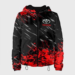 Куртка с капюшоном женская Toyota - Красные брызги, цвет: 3D-черный