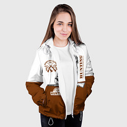 Куртка с капюшоном женская Охотничья Собака, цвет: 3D-белый — фото 2