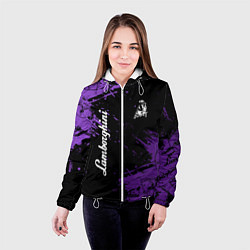 Куртка с капюшоном женская Lamborghini Logo бык, цвет: 3D-белый — фото 2