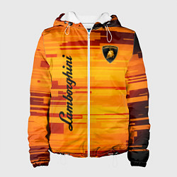 Куртка с капюшоном женская Lamborghini текстура, цвет: 3D-белый