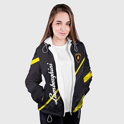 Куртка с капюшоном женская Lamborghini - Sport Geometry, цвет: 3D-белый — фото 2