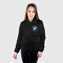 Куртка с капюшоном женская BMW LOGO CARBON ЧЕРНЫЙ КАРБОН, цвет: 3D-черный — фото 2