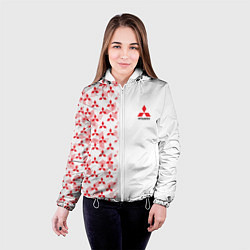 Куртка с капюшоном женская Mitsubishi Mini logo Half pattern, цвет: 3D-белый — фото 2