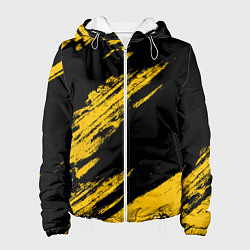 Куртка с капюшоном женская BLACK AND YELLOW GRUNGE ГРАНЖ, цвет: 3D-белый