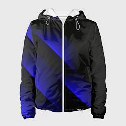 Куртка с капюшоном женская Blue Fade 3D Синий градиент, цвет: 3D-белый